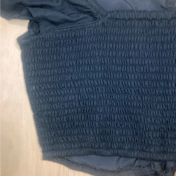 American Eagle Flutter Sleeve Tie Front Crop Top - Picture 7 of 9